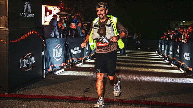 Jonathan Moody Finishing the Ultra-Trail in the Blue Mountains